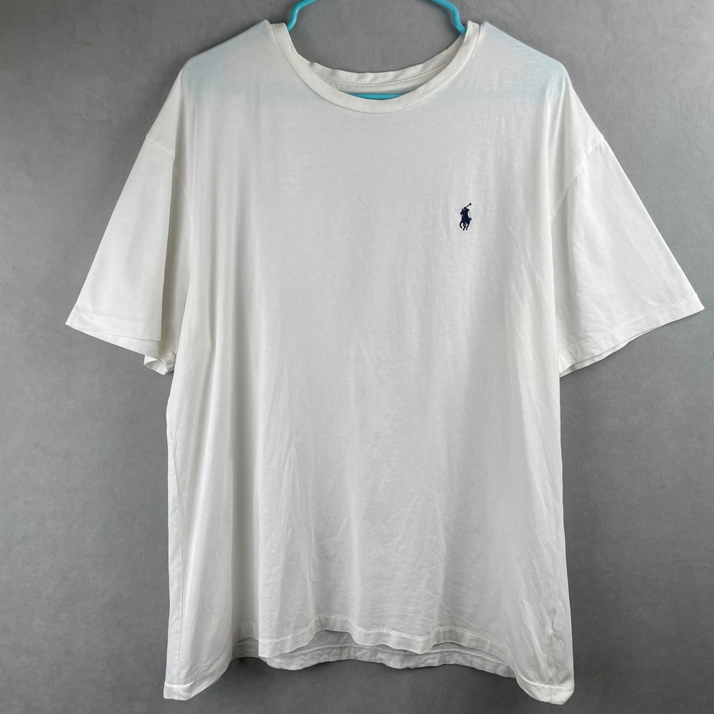 Polo Ralph Lauren Mens L Classic White Cotton Short Sleeve Pony Logo T-Shirt
